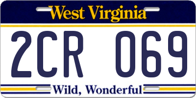 WV license plate 2CR069