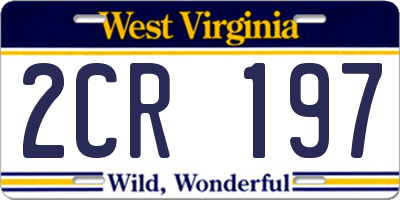 WV license plate 2CR197