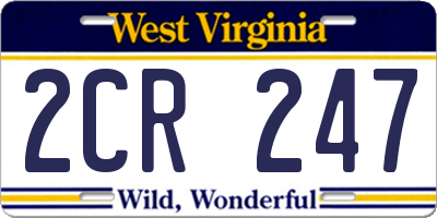 WV license plate 2CR247
