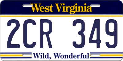 WV license plate 2CR349
