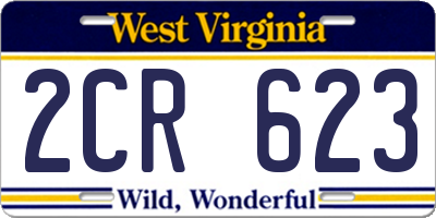 WV license plate 2CR623