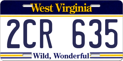 WV license plate 2CR635
