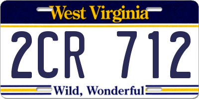 WV license plate 2CR712