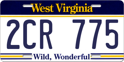 WV license plate 2CR775