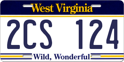 WV license plate 2CS124