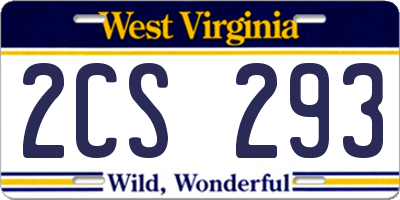 WV license plate 2CS293