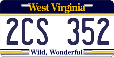 WV license plate 2CS352