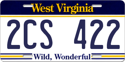 WV license plate 2CS422