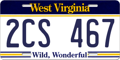 WV license plate 2CS467