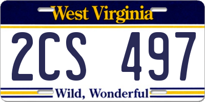 WV license plate 2CS497