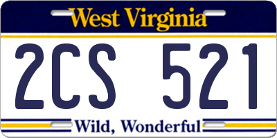 WV license plate 2CS521