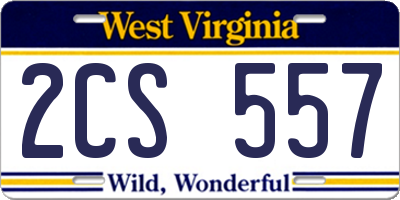 WV license plate 2CS557
