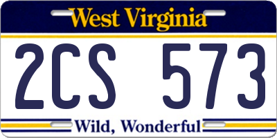 WV license plate 2CS573