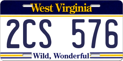 WV license plate 2CS576