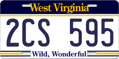 WV license plate 2CS595