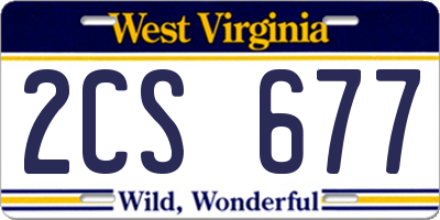 WV license plate 2CS677