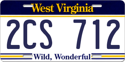 WV license plate 2CS712