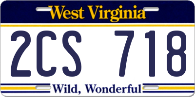 WV license plate 2CS718