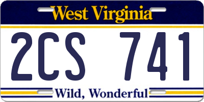 WV license plate 2CS741