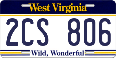 WV license plate 2CS806