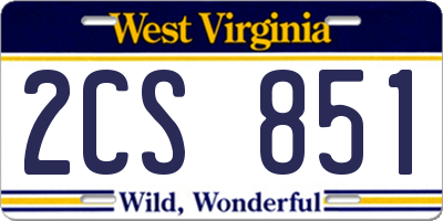 WV license plate 2CS851