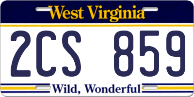 WV license plate 2CS859