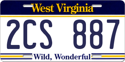 WV license plate 2CS887