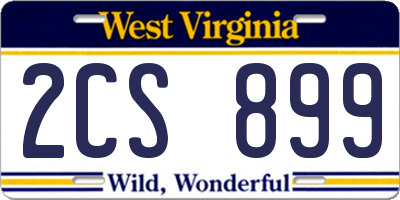 WV license plate 2CS899