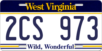 WV license plate 2CS973