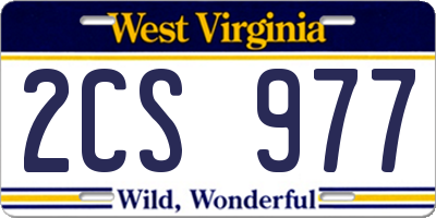 WV license plate 2CS977