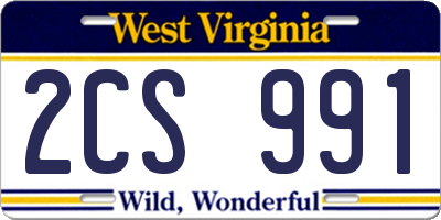 WV license plate 2CS991