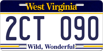 WV license plate 2CT090