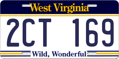 WV license plate 2CT169