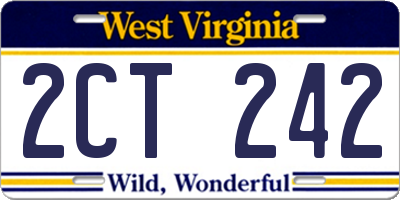 WV license plate 2CT242