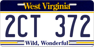 WV license plate 2CT372