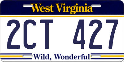 WV license plate 2CT427