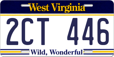 WV license plate 2CT446