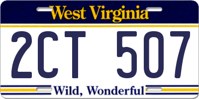 WV license plate 2CT507