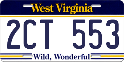 WV license plate 2CT553
