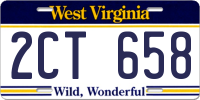 WV license plate 2CT658