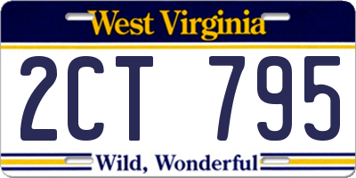 WV license plate 2CT795