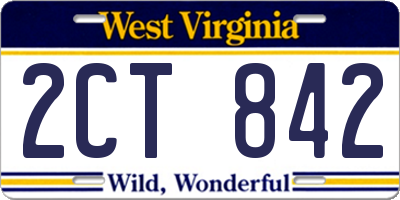 WV license plate 2CT842