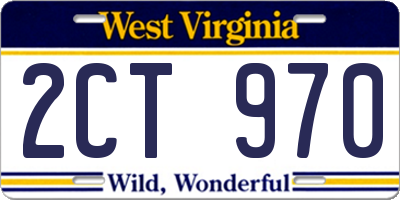 WV license plate 2CT970