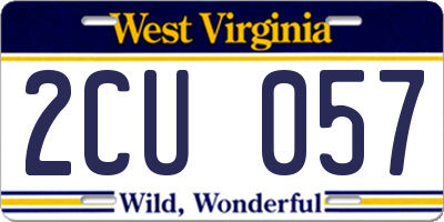 WV license plate 2CU057