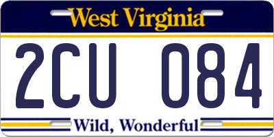 WV license plate 2CU084