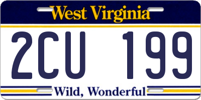 WV license plate 2CU199