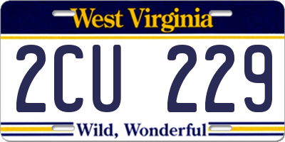 WV license plate 2CU229