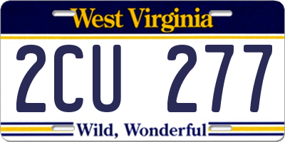 WV license plate 2CU277