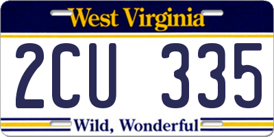WV license plate 2CU335