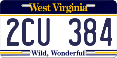 WV license plate 2CU384